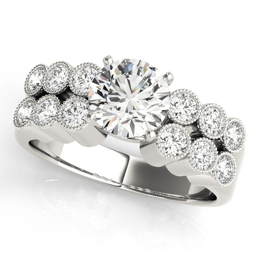 Multirow Milgrain Engagement Rings