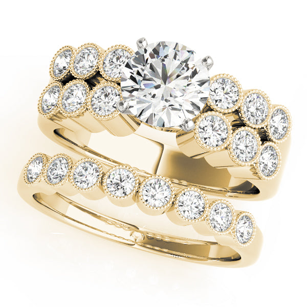 Multirow Milgrain Engagement Rings