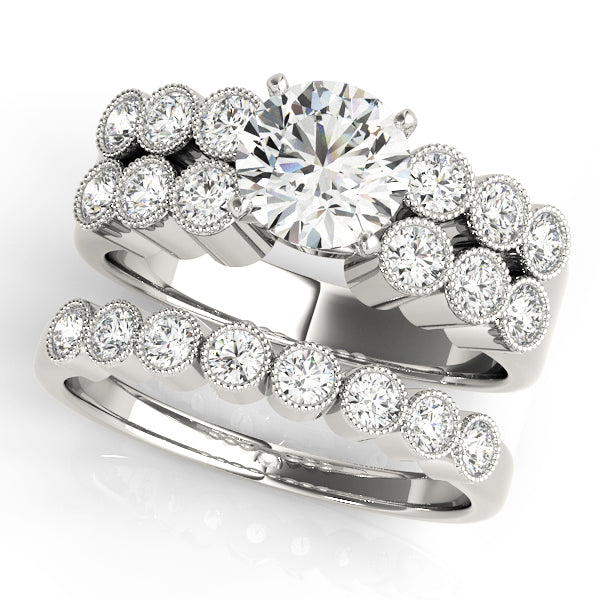 Multirow Milgrain Engagement Rings