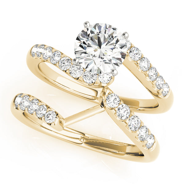 Bypass Split Prong Engagement Rings