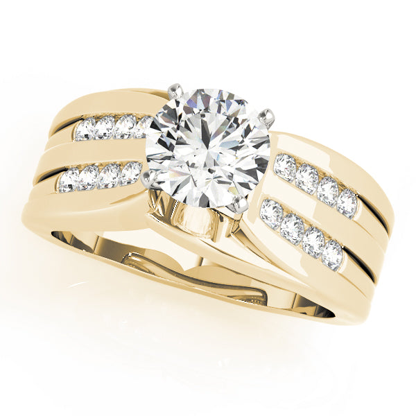 Multirow Channel Set Engagement Ring
