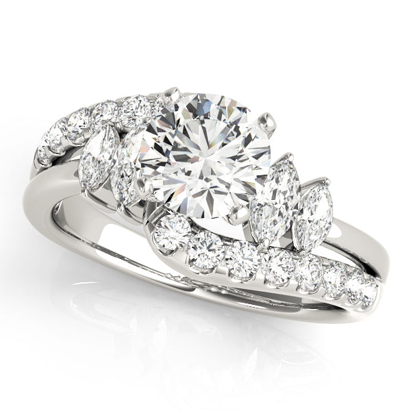 Round & Marquise Bypass Engagement Ring