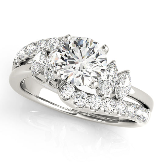 Round & Marquise Bypass Engagement Ring