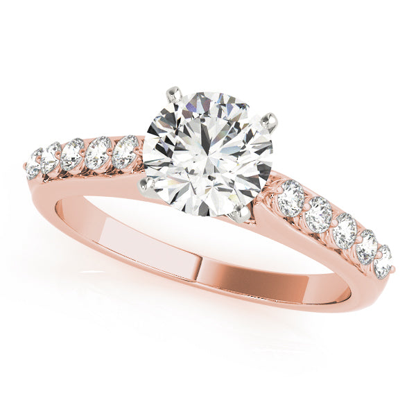Single Row Shared Prong Engagement Ring