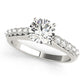 Single Row Shared Prong Engagement Ring
