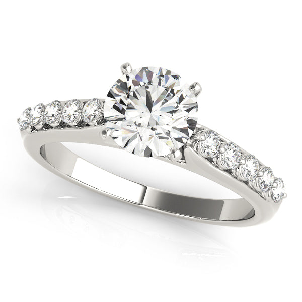 Single Row Shared Prong Engagement Ring