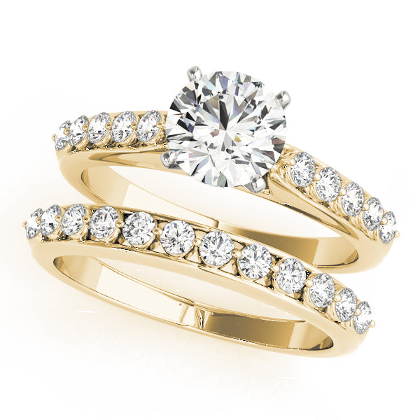 Single Row Shared Prong Engagement Ring