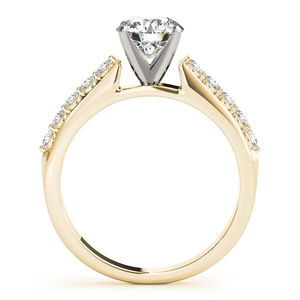Single Row Shared Prong Engagement Ring