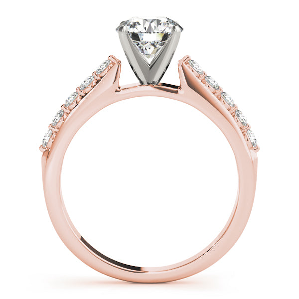 Single Row Shared Prong Engagement Ring