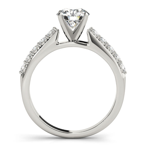 Single Row Shared Prong Engagement Ring