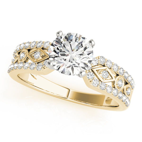 Multirow Prong Set Engagement Rings