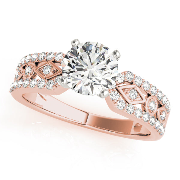 Multirow Prong Set Engagement Rings