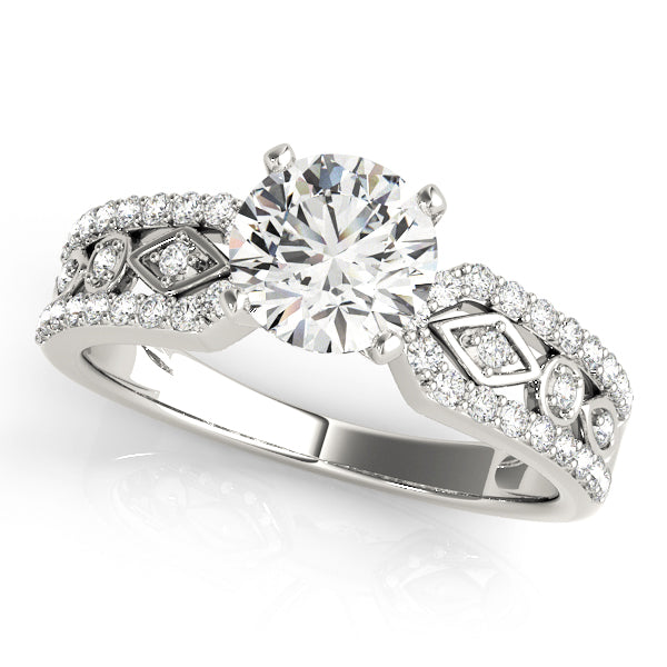 Multirow Prong Set Engagement Rings