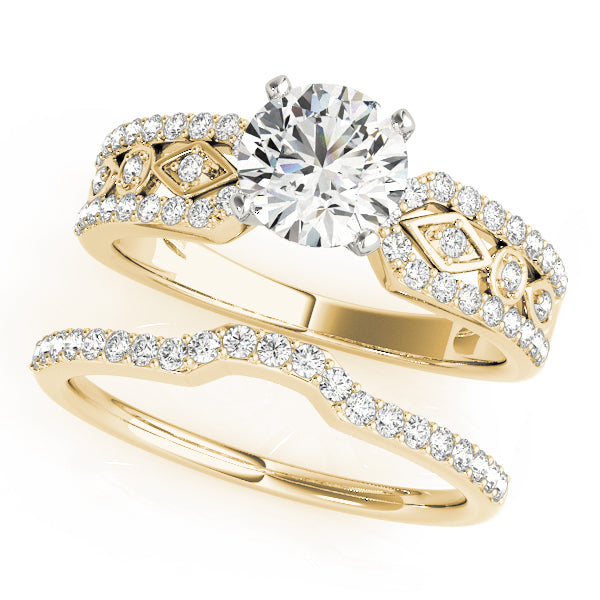 Multirow Prong Set Engagement Rings