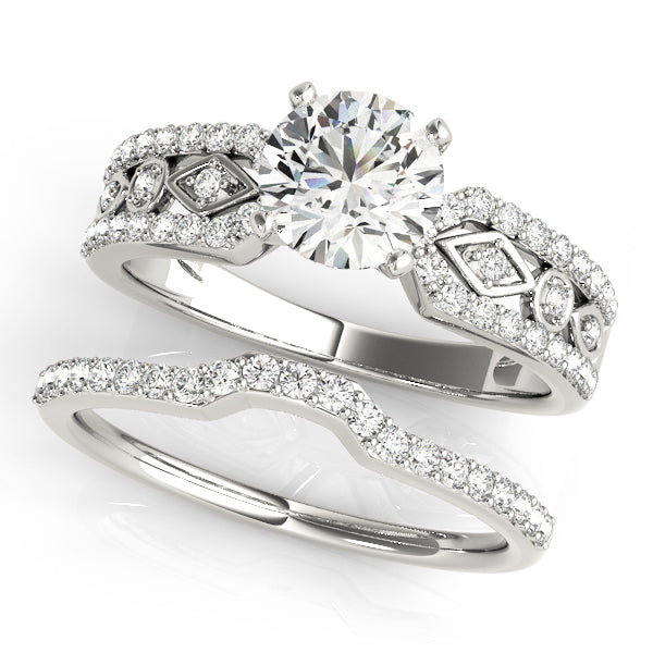 Multirow Prong Set Engagement Rings