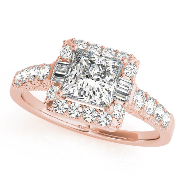 Milgrain Halo Engagement Rings