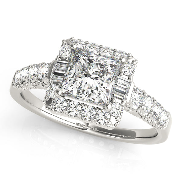 Milgrain Halo Engagement Rings