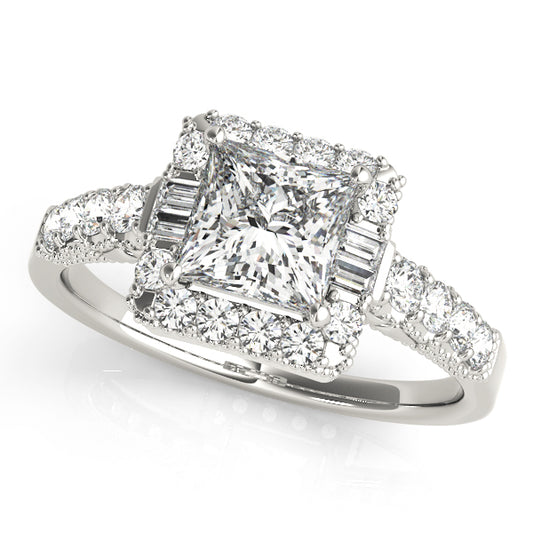 Milgrain Halo Engagement Rings