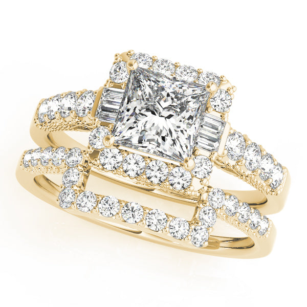 Milgrain Halo Engagement Rings