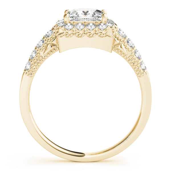 Milgrain Halo Engagement Rings