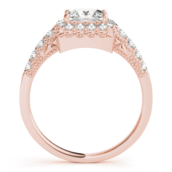 Milgrain Halo Engagement Rings