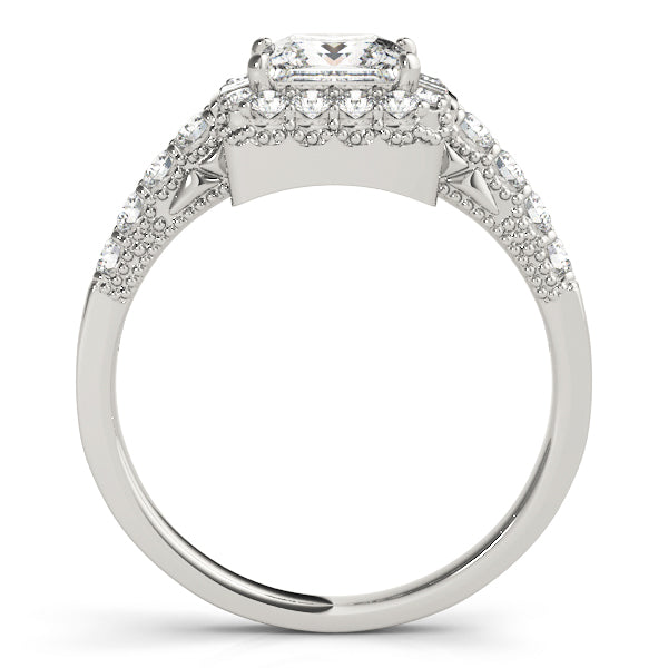 Milgrain Halo Engagement Rings
