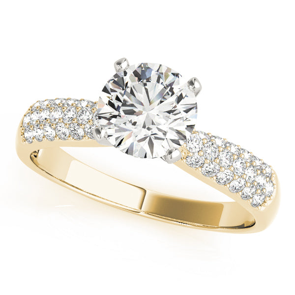Multirow Pavé Set Engagement Ring