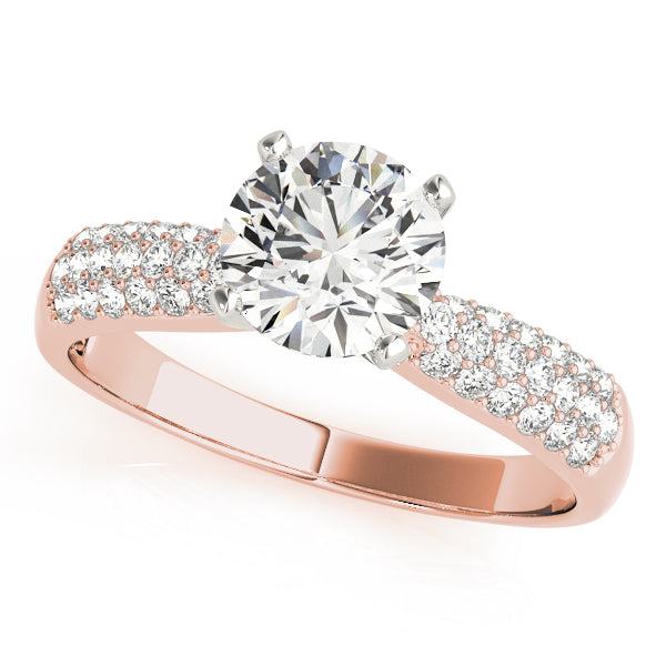 Multirow Pavé Set Engagement Ring
