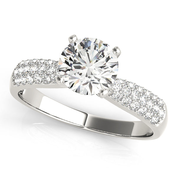 Multirow Pavé Set Engagement Ring