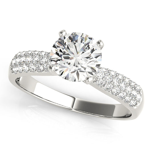 Multirow Pavé Set Engagement Ring
