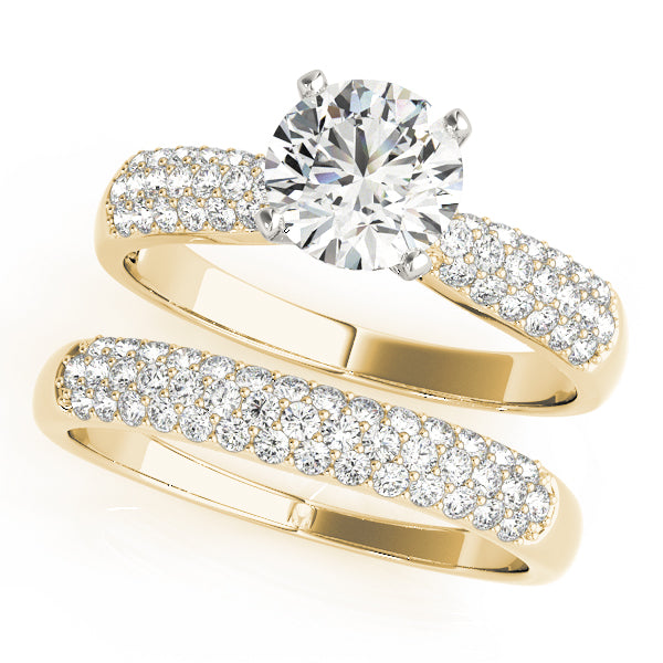 Multirow Pavé Set Engagement Ring
