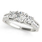3-Stone Hidden Halo Engagement Rings