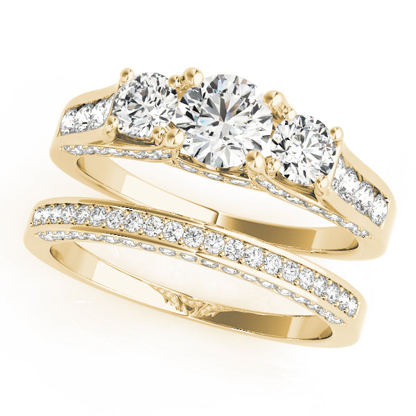3-Stone Hidden Halo Engagement Rings