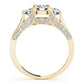 3-Stone Hidden Halo Engagement Rings