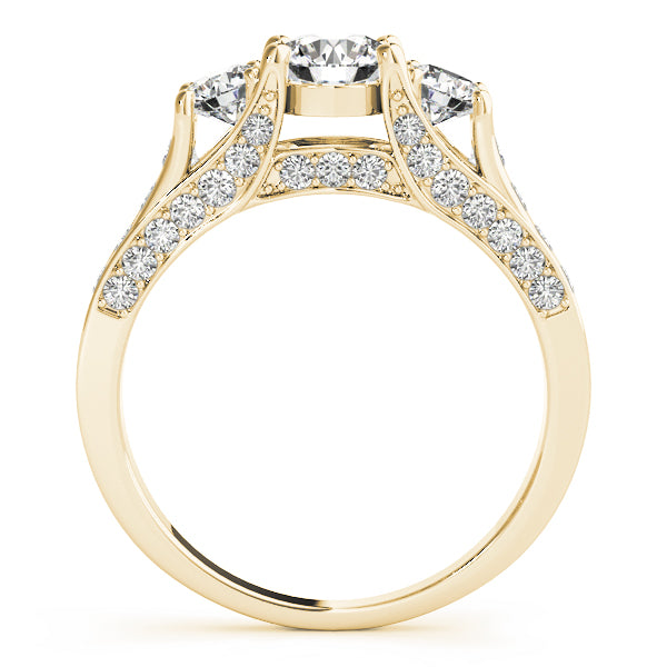 3-Stone Hidden Halo Engagement Rings