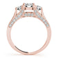 3-Stone Hidden Halo Engagement Rings