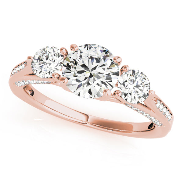 ENGAGEMENT RINGS 3 STONE ROUND