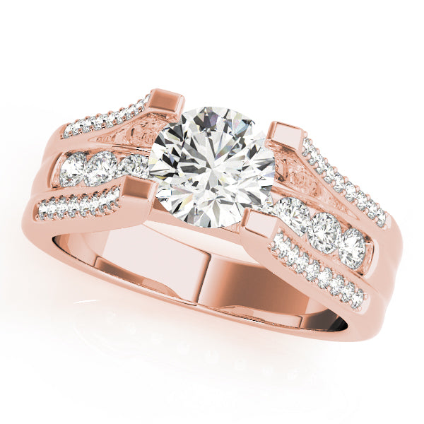 Multirow Cathedral Engagement Ring