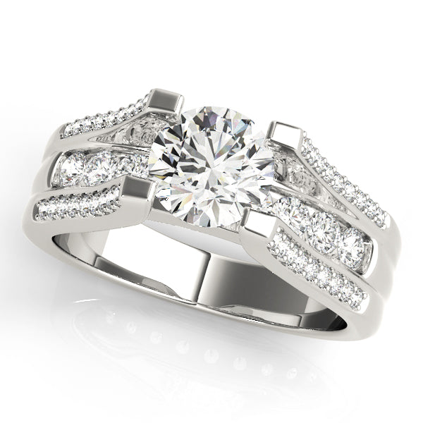 Multirow Cathedral Engagement Ring