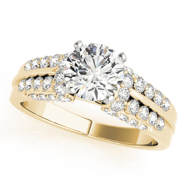 Multirow Pavé Engagement Ring