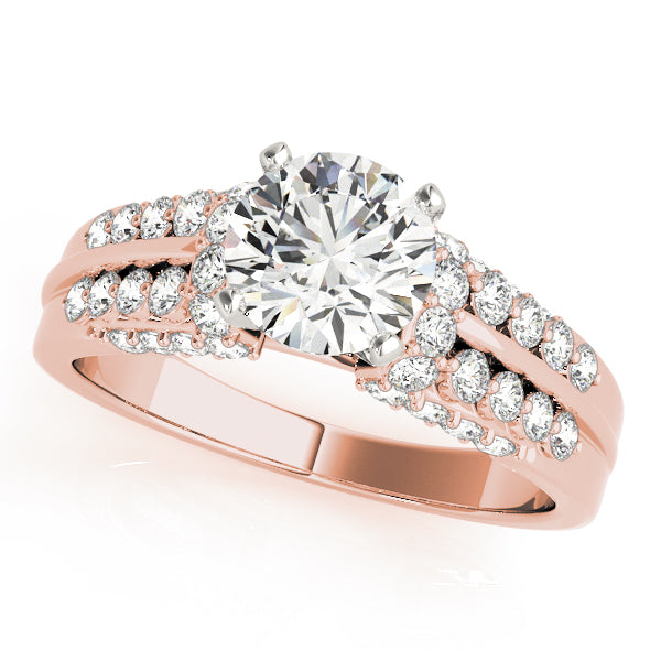 Multirow Pavé Engagement Ring