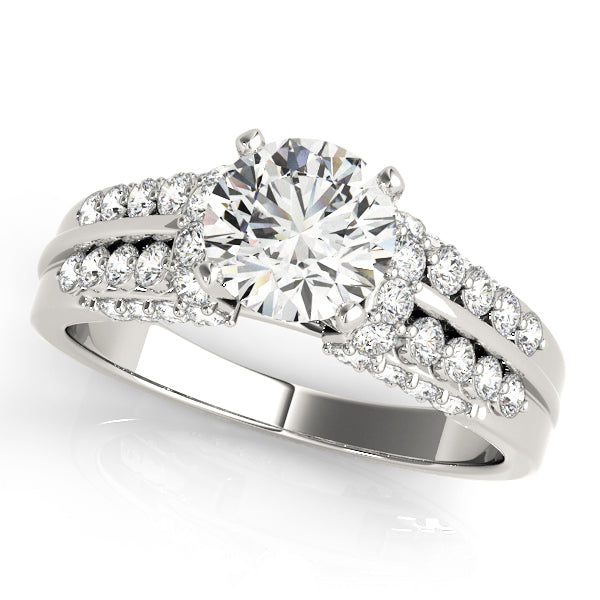 Multirow Pavé Engagement Ring