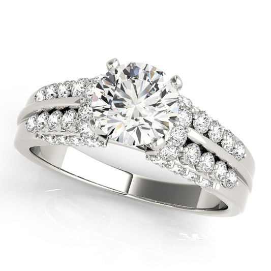 Multirow Pavé Engagement Ring