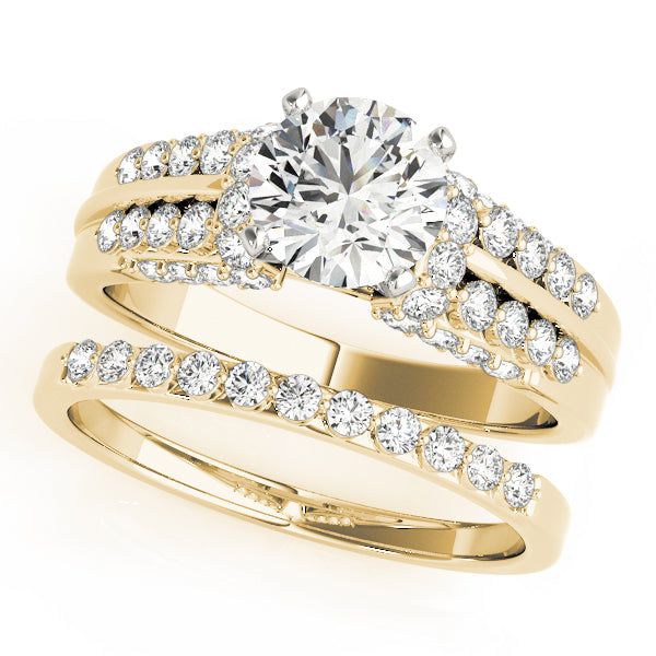 Multirow Pavé Engagement Ring