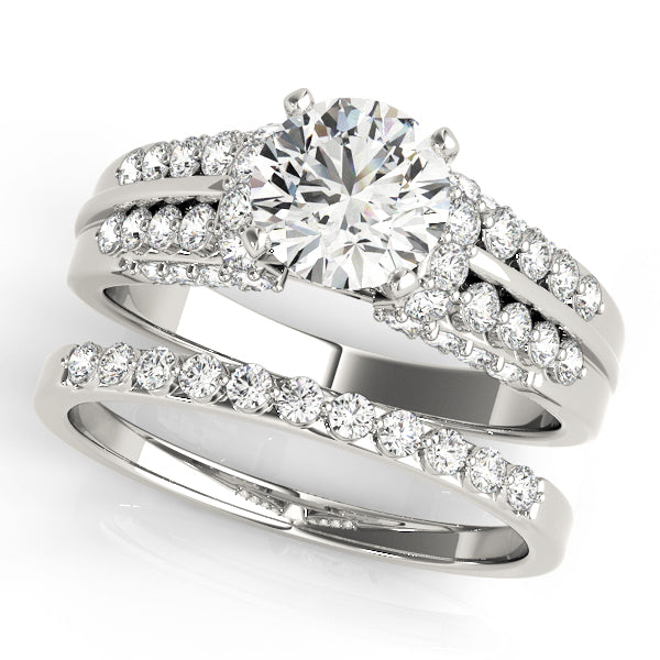 Multirow Pavé Engagement Ring