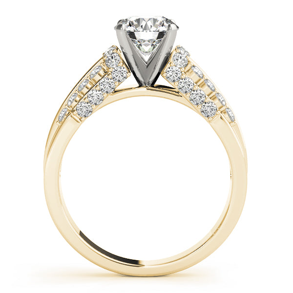 Multirow Pavé Engagement Ring