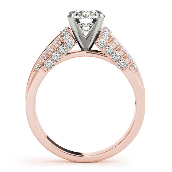 Multirow Pavé Engagement Ring
