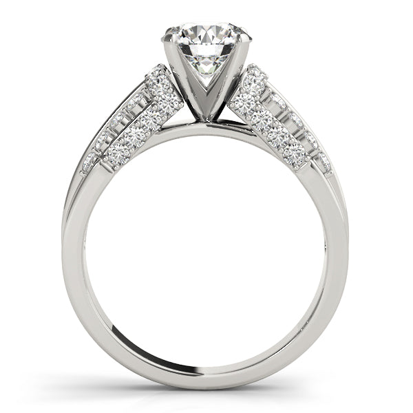 Multirow Pavé Engagement Ring