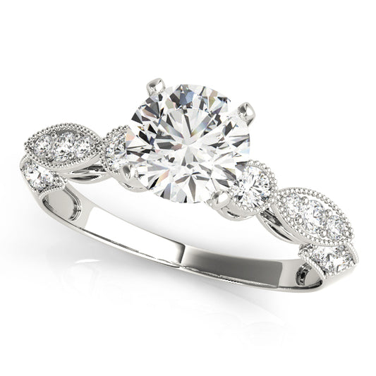 Vintage Multirow Milgrain Engagement Ring