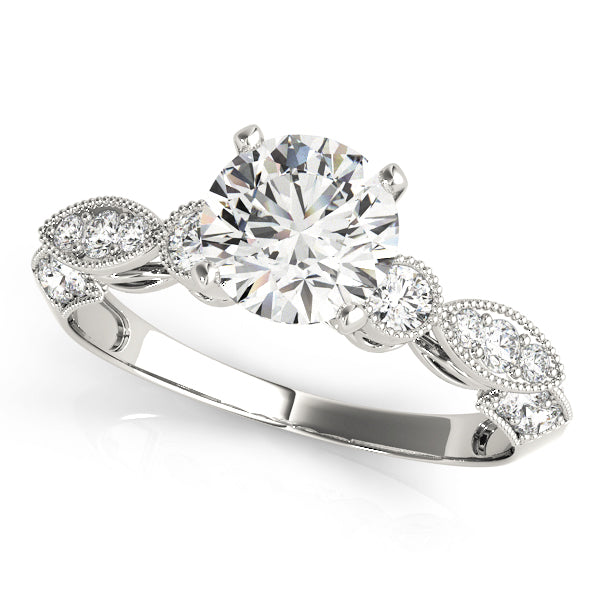 Vintage Multirow Milgrain Engagement Ring